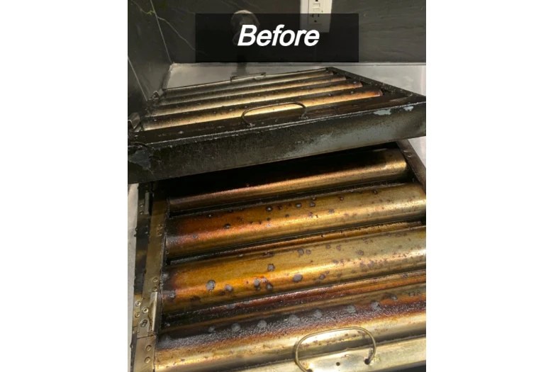 Before — dirty grease filter